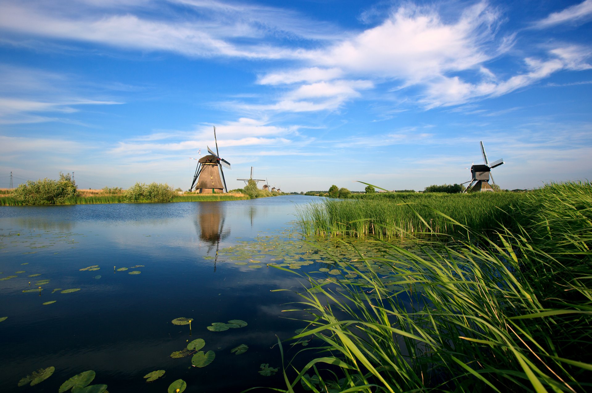 netherlands channel river mill