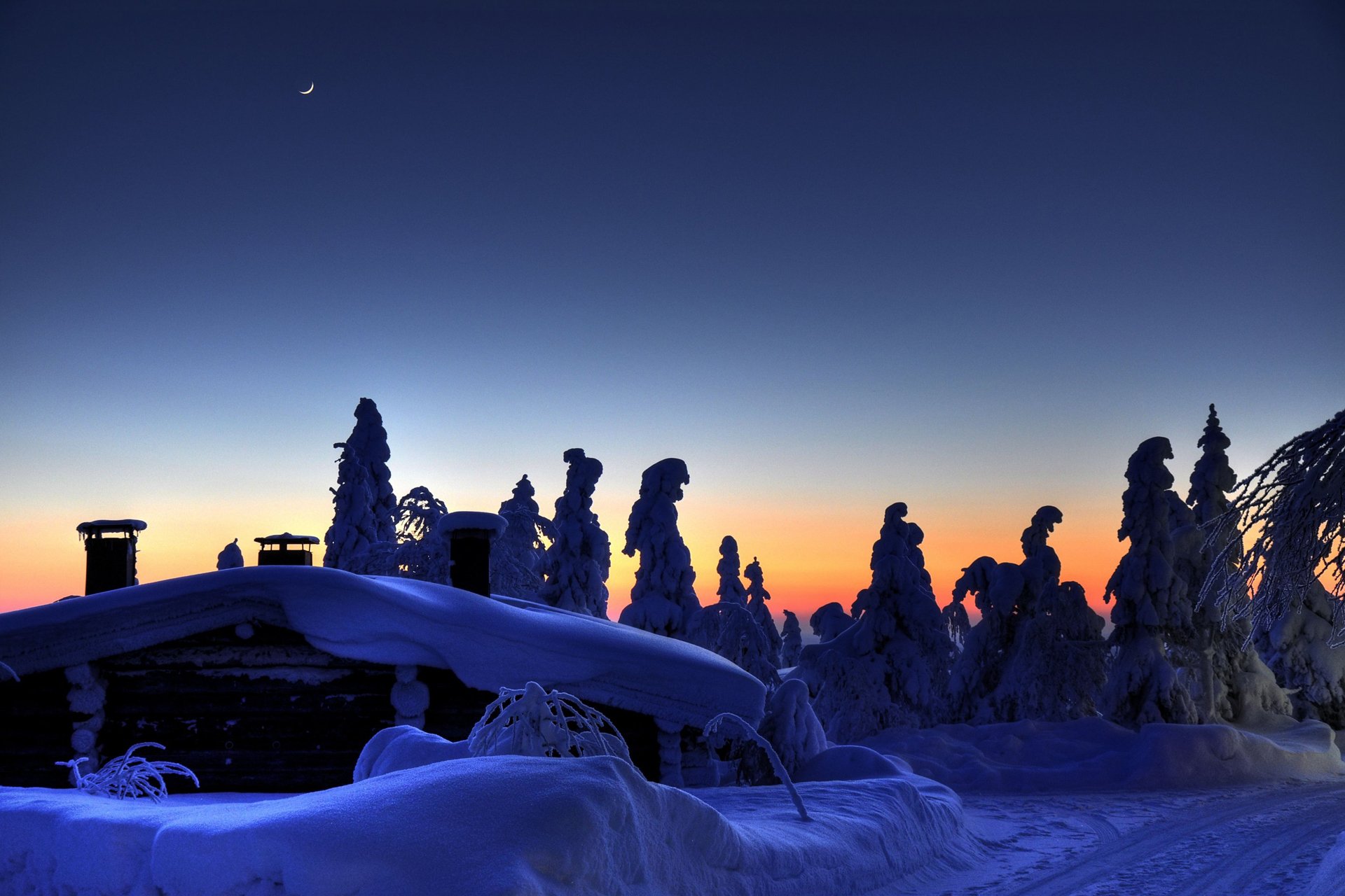 winter night year finland