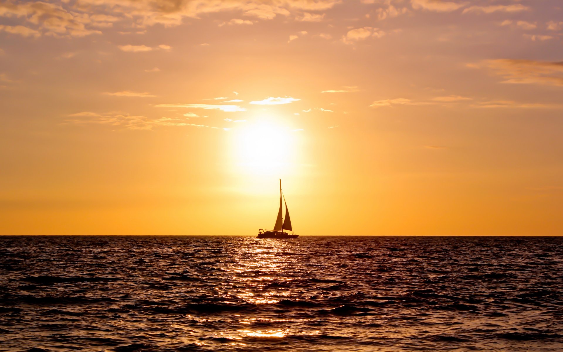 ocean sea water yacht sail sunset