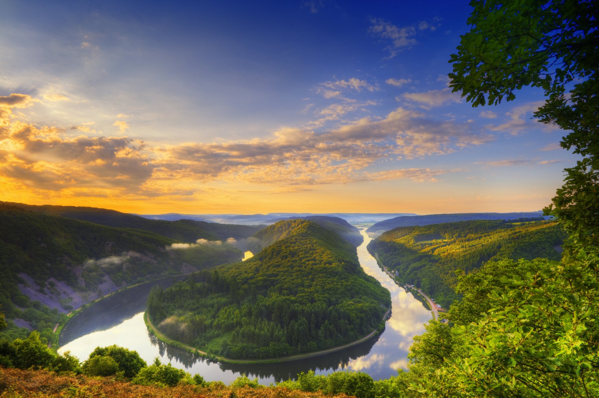 fiume serpente zaar-schleife germania estate cielo nuvole