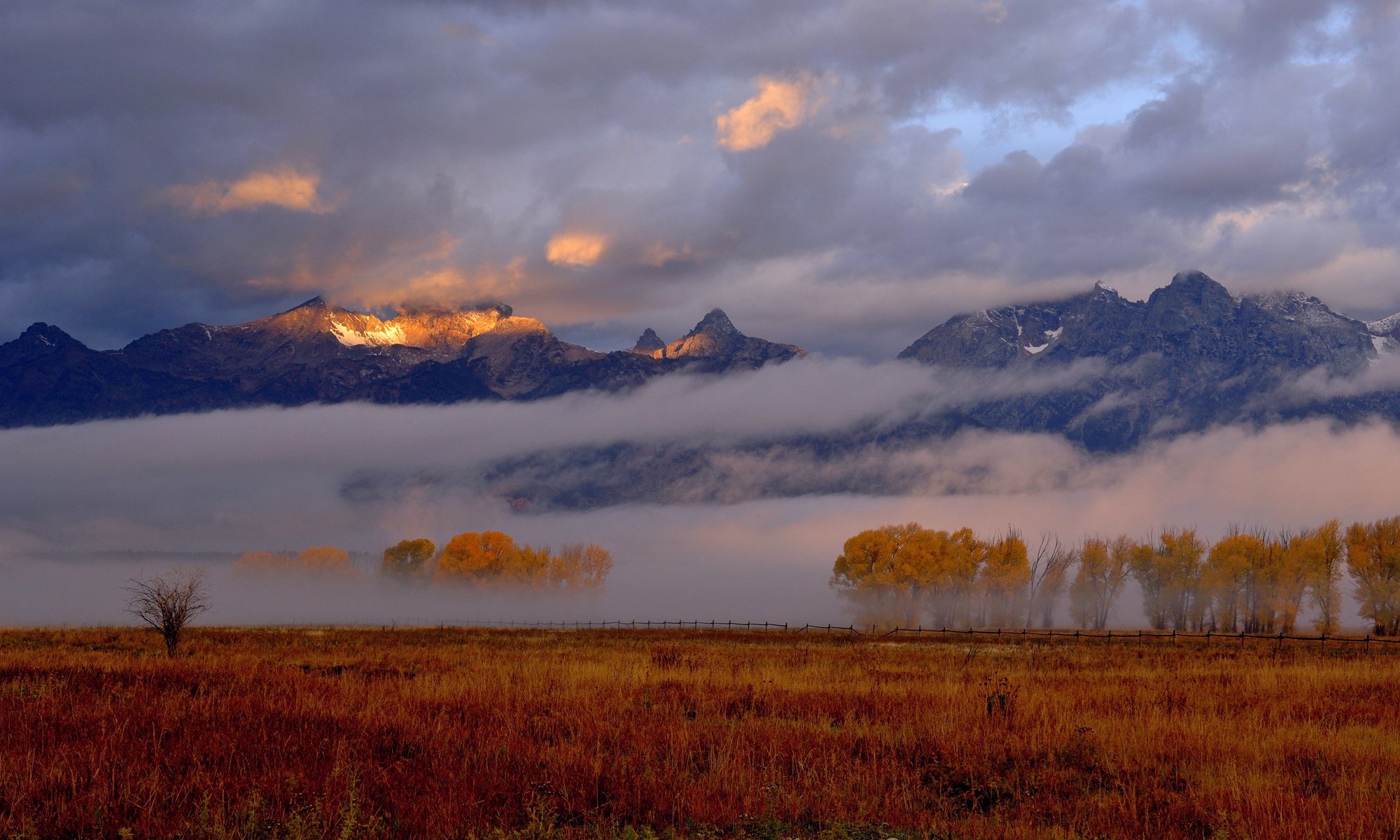 herbst berge morgen nebel himmel licht