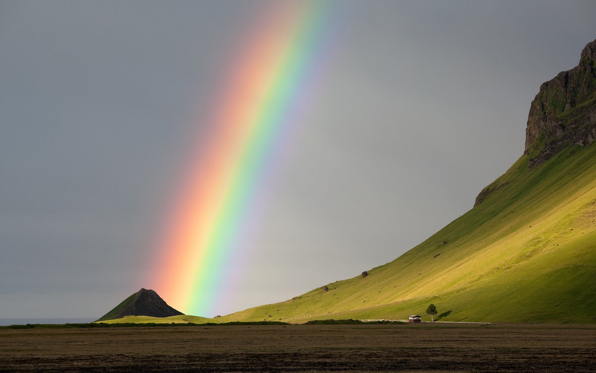 rainbow iceland mountain