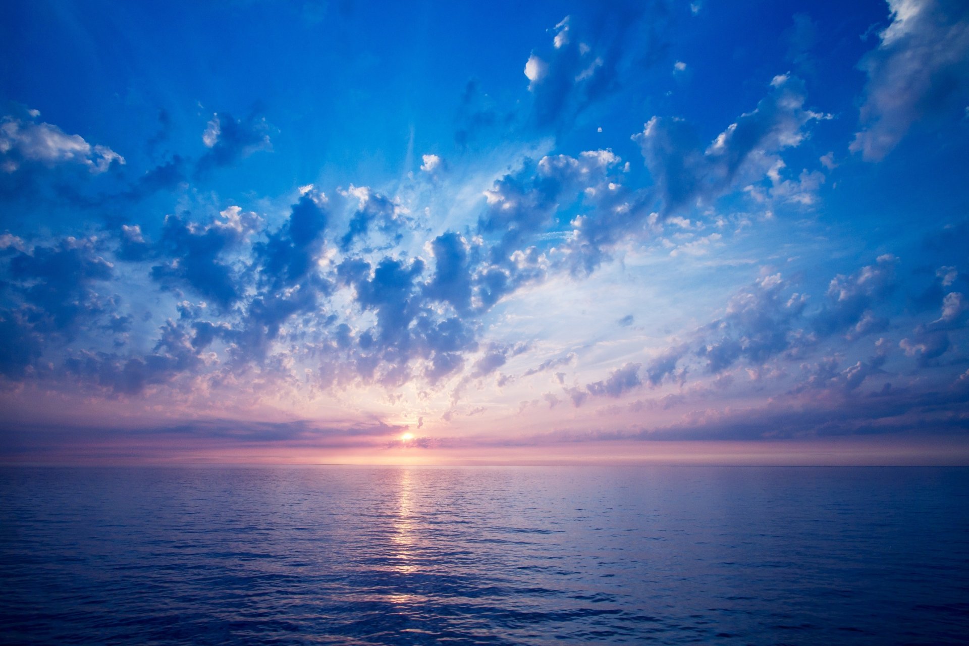 mare orizzonte sole luce colore cielo nuvole carta da parati