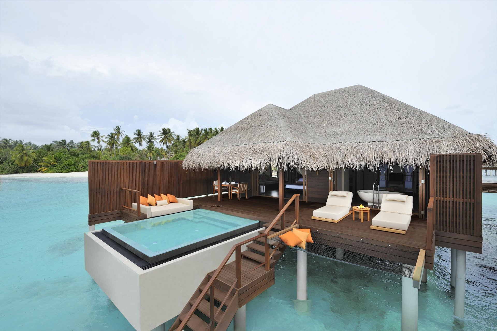 ayada maldive hotel oceano piscina divano