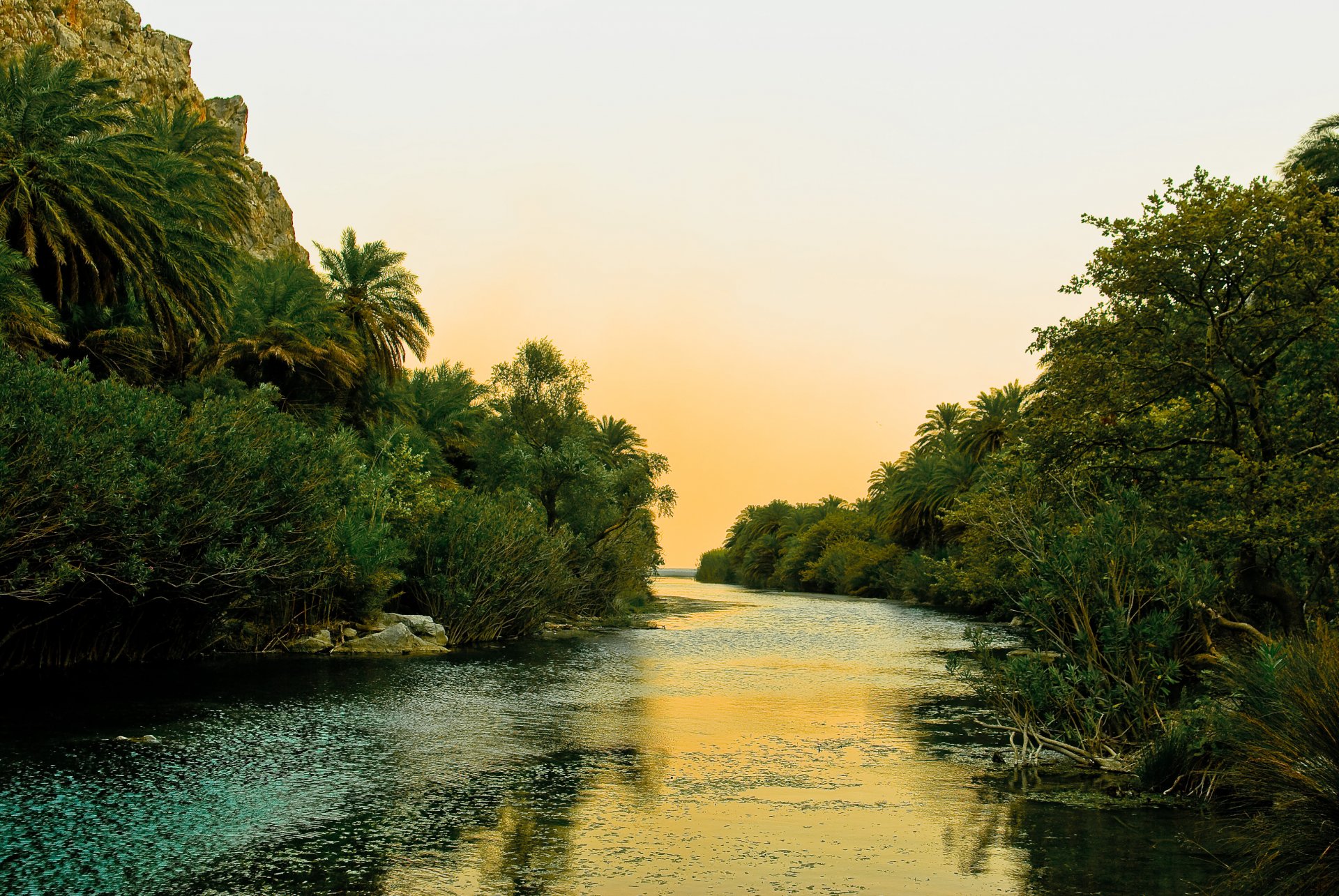 greece crete river palm