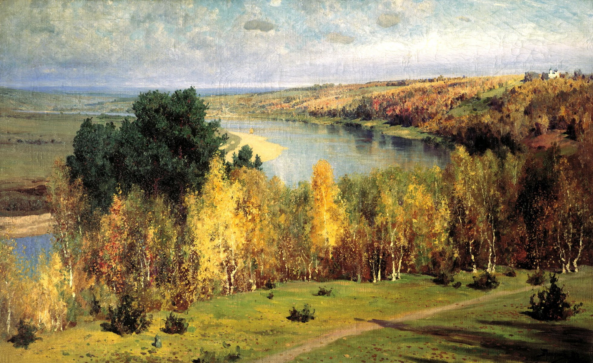 dessin rivière automne