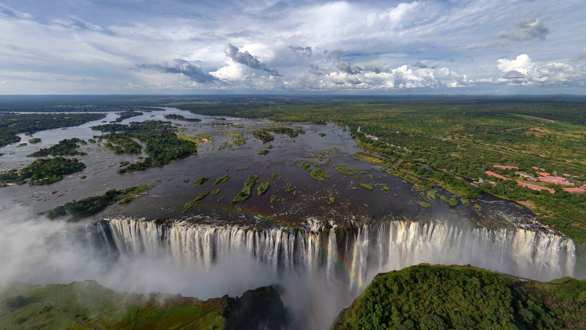 cascata victoria africa arcobaleno schizzi