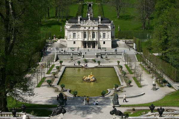 Fountain at Linderhof Castle in Bavaria