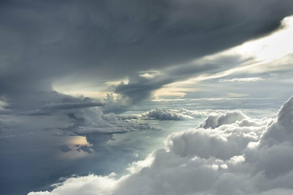 Vista de nubes con alta