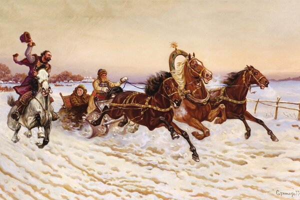 Jeux d hiver à cheval et à trois