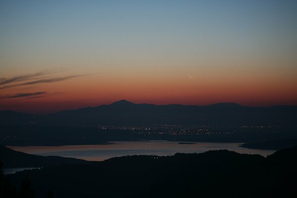 Moonrise in a Turkish city