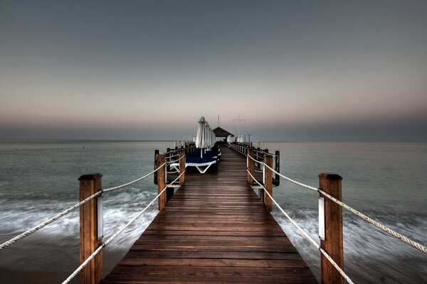 Seascape. Pier on the sea