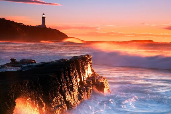 Lighthouse on the seashore