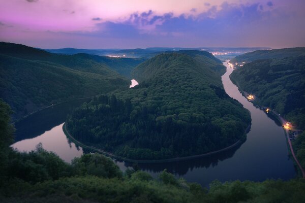 Romantic evening summer landscape