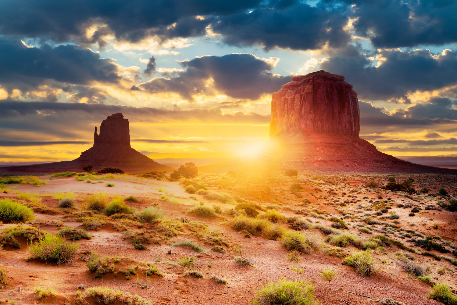 estados unidos arizona utah valle del monumento formación geológica desierto sol luz