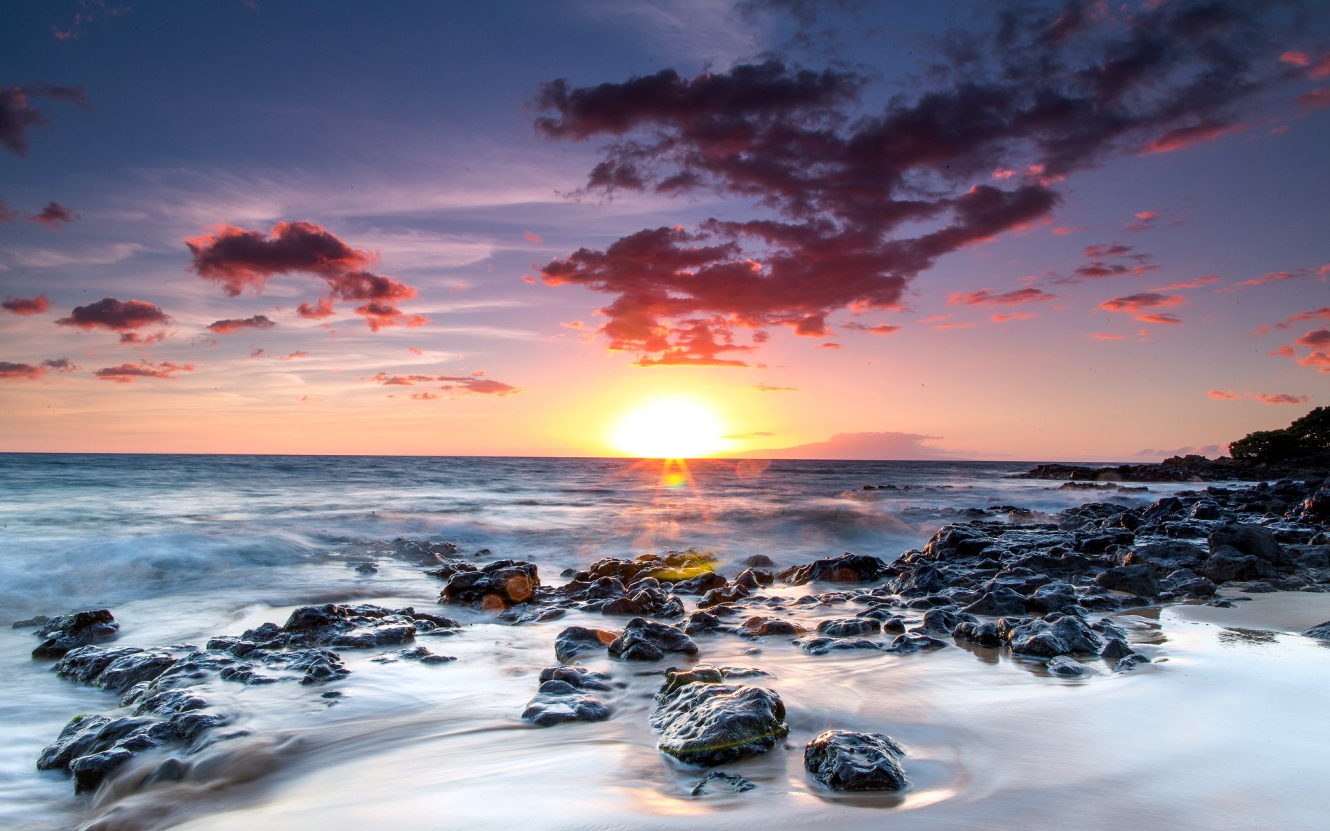 coucher de soleil mer paysage