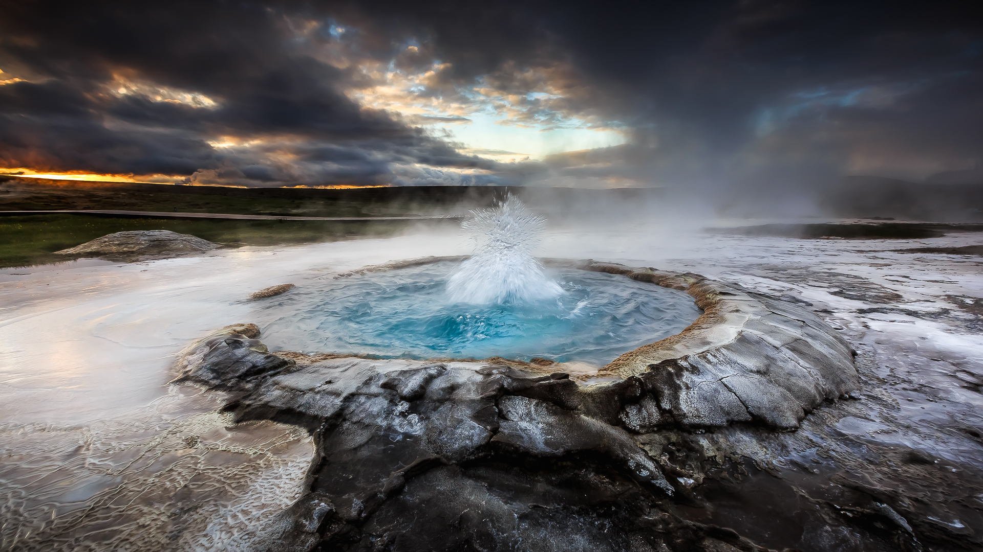 islanda ghiacciaio geyser vulcano acqua tramonto cielo natura