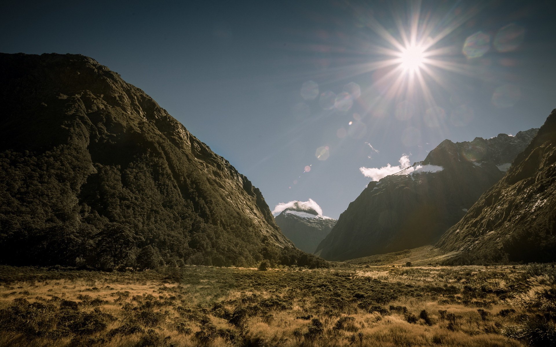 mountain valley light landscape