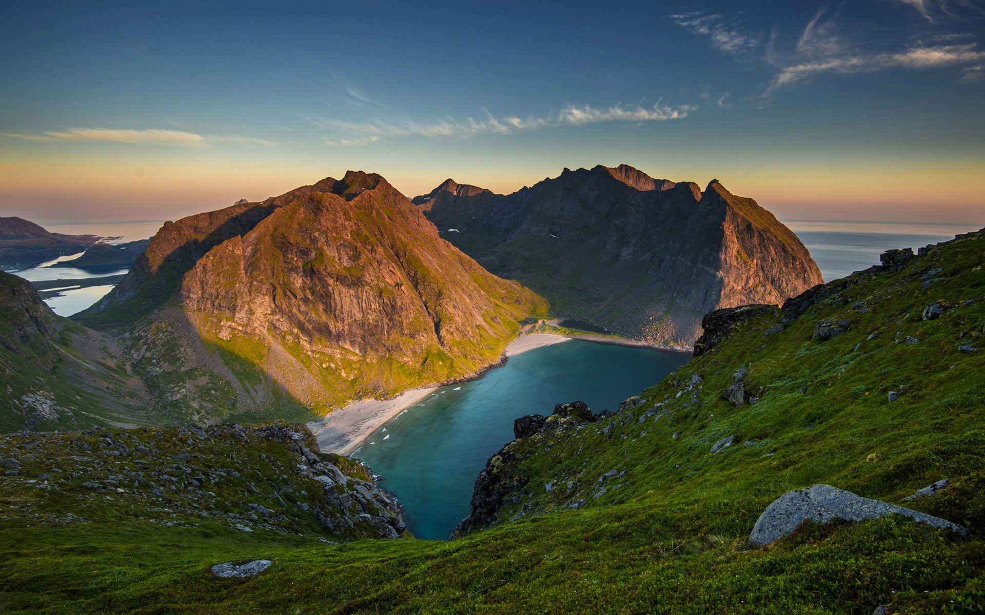 himmel wolken sonnenuntergang berge see meer