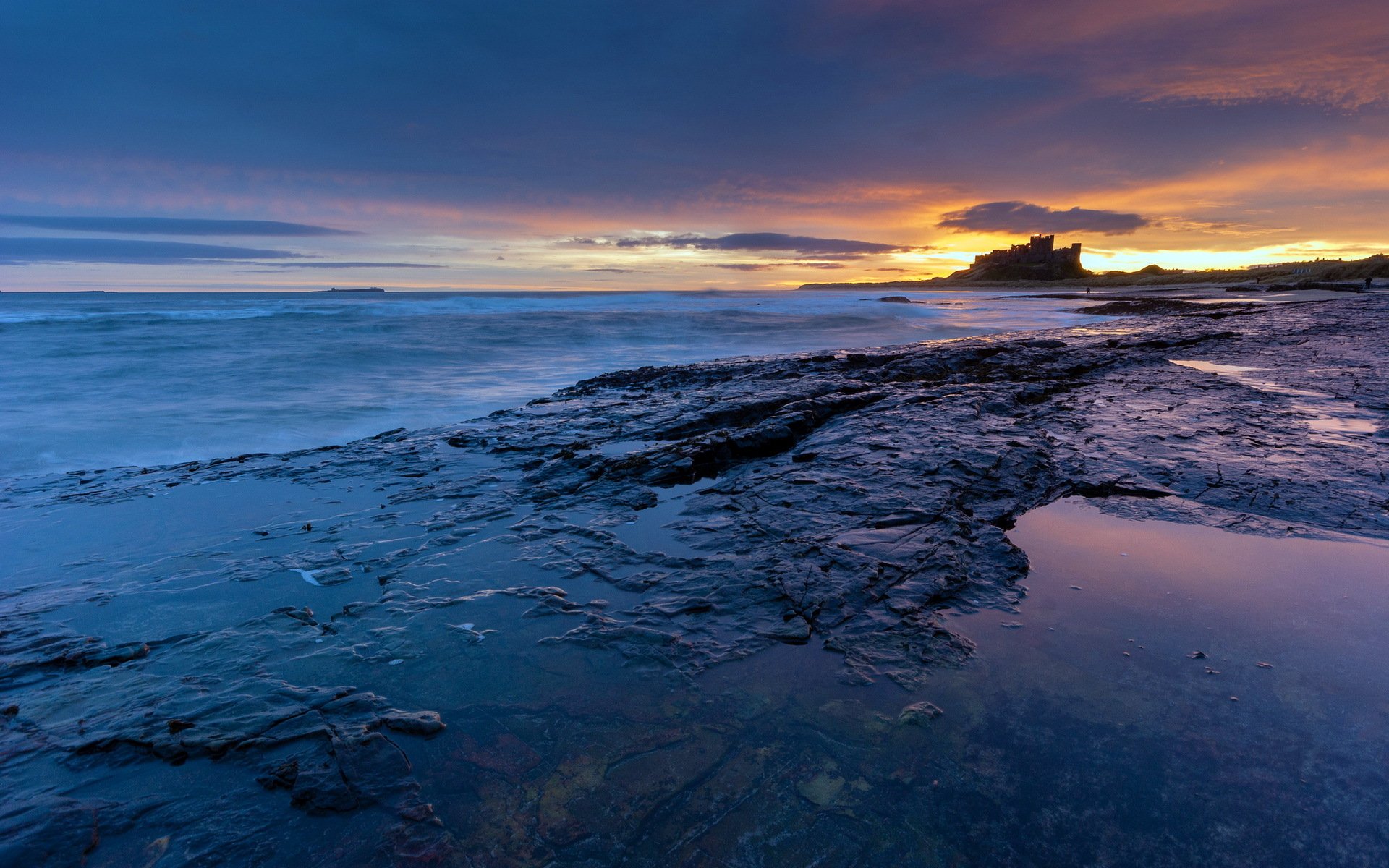 puesta de sol mar paisaje