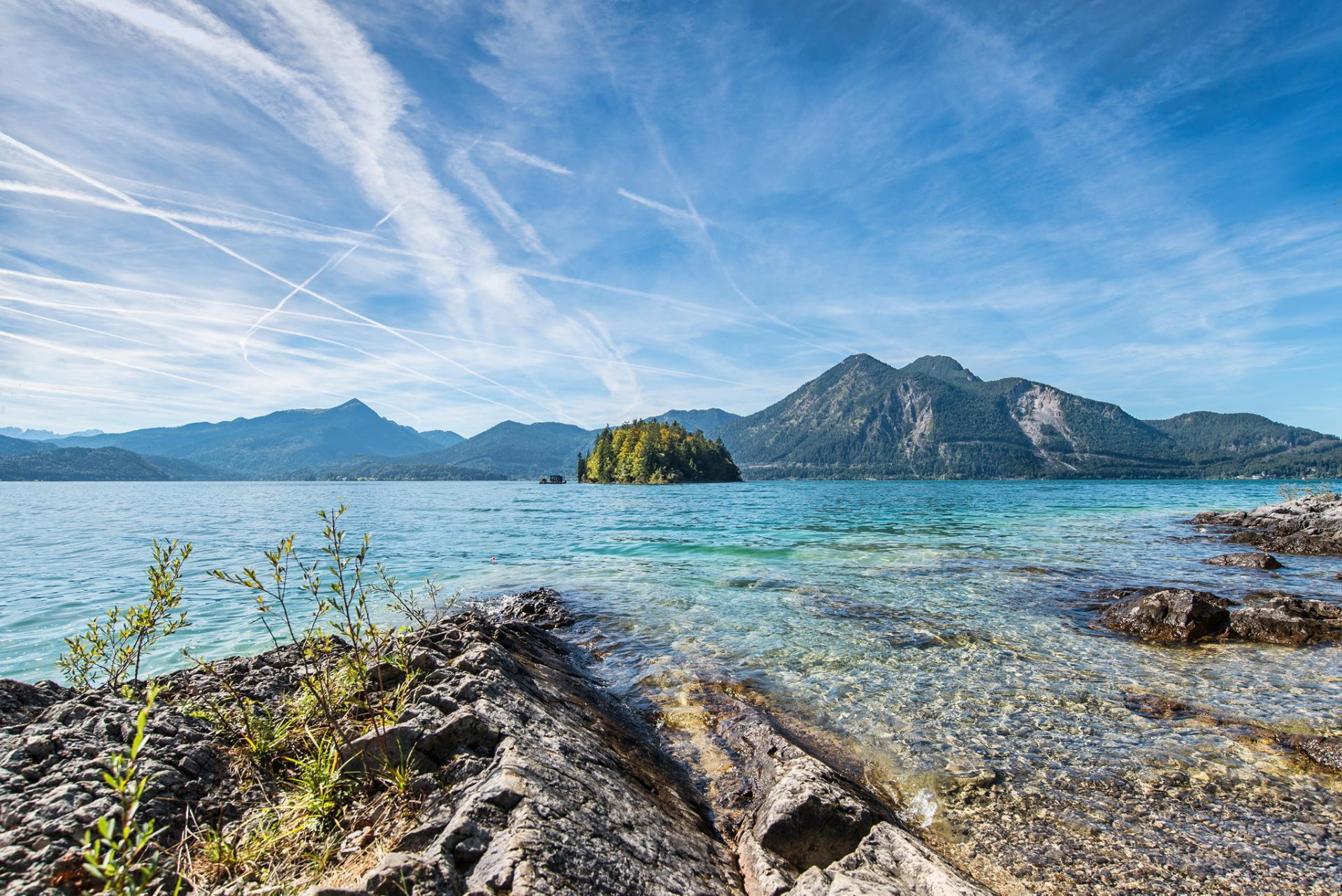 mountain lake nature alps landscape