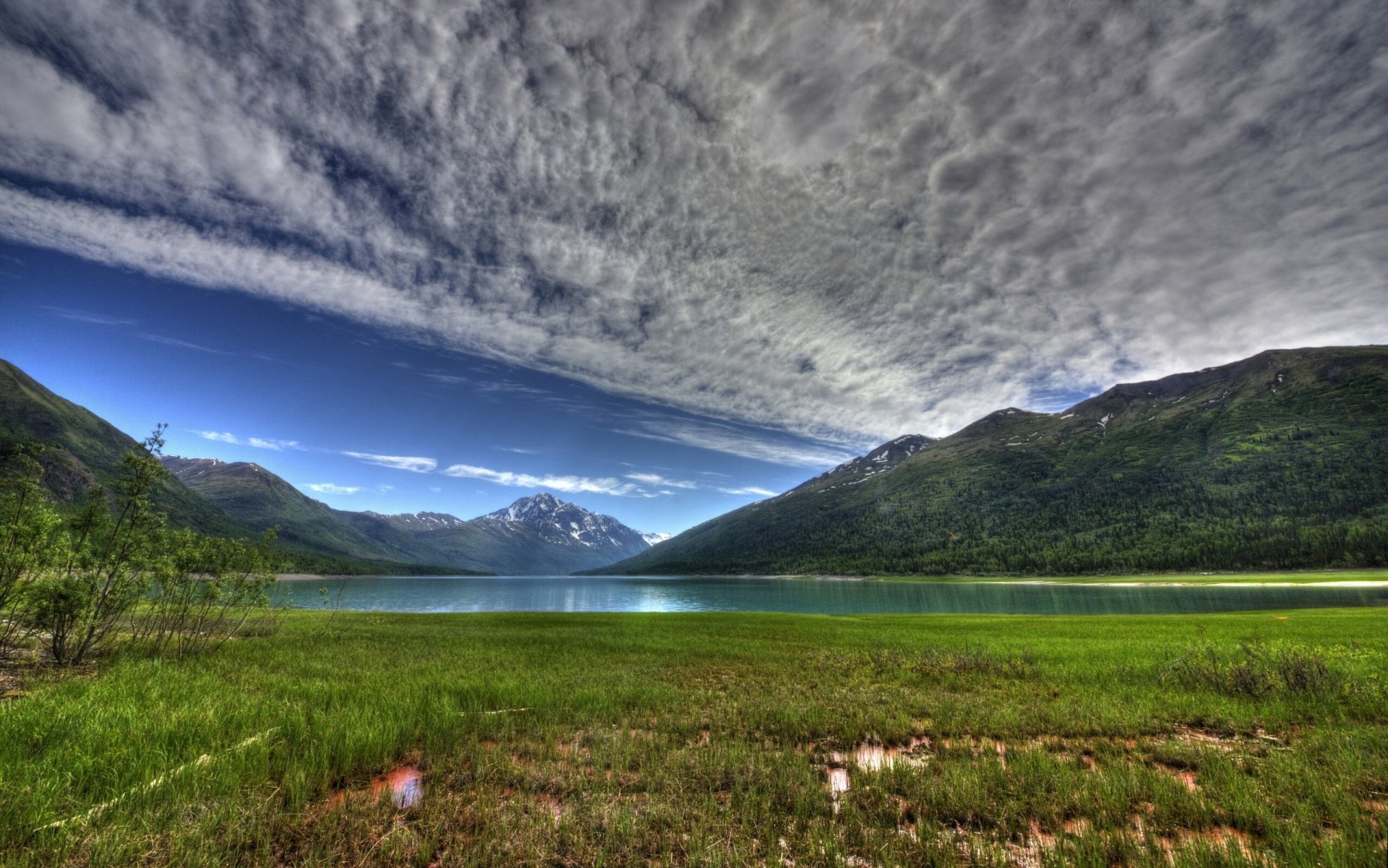 lac eklutna alaska lac eklutna montagnes nuages