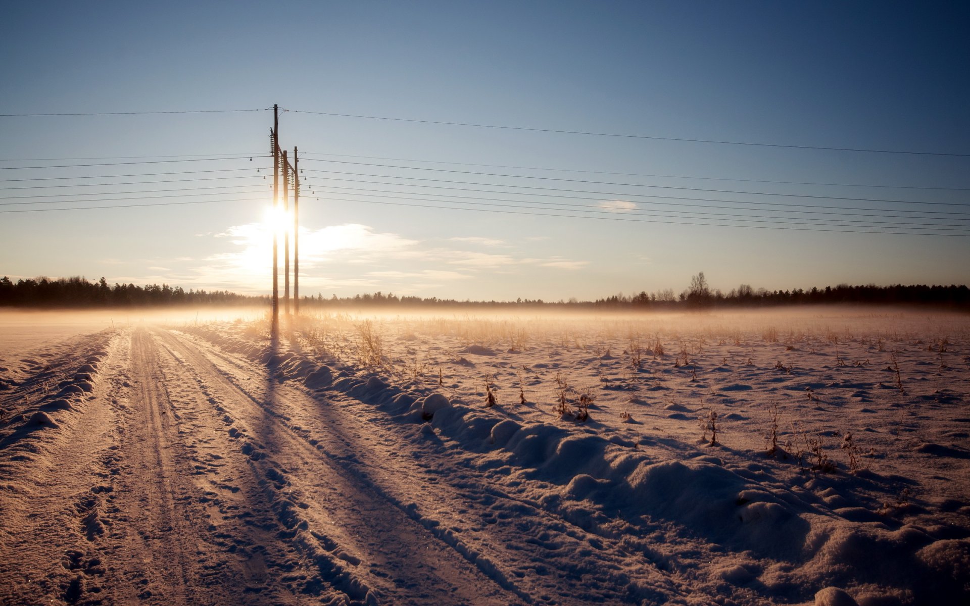 straße winter landschaft