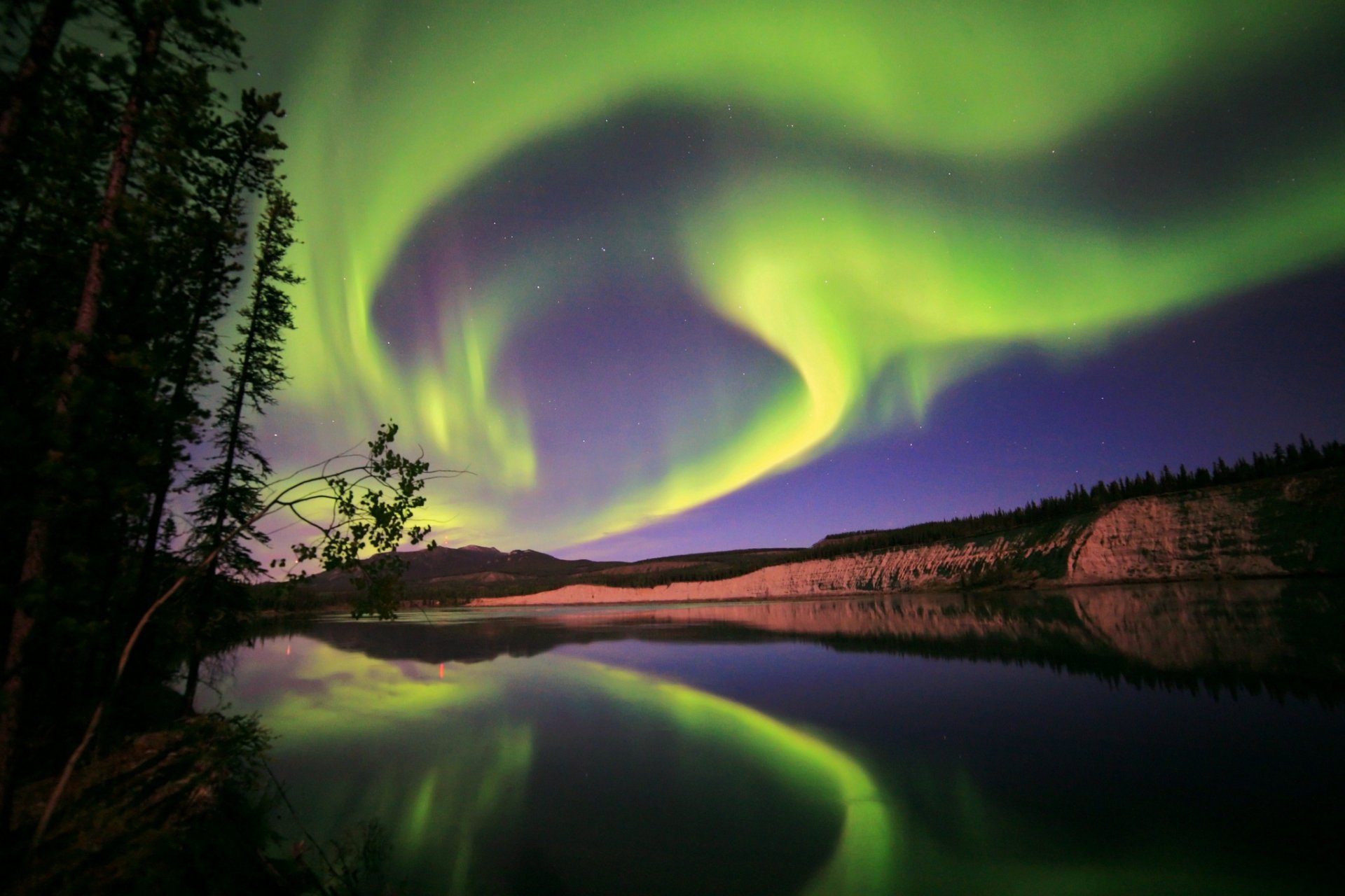 aurora borealis northern lights yukon canada nature