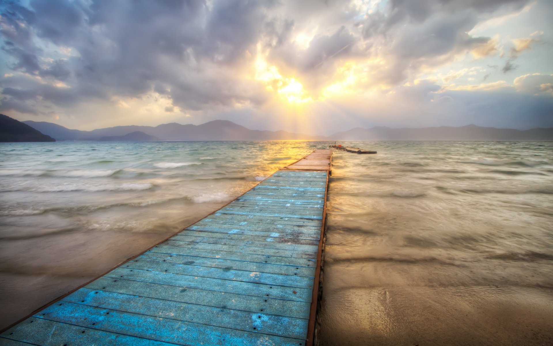 meer brücke landschaft