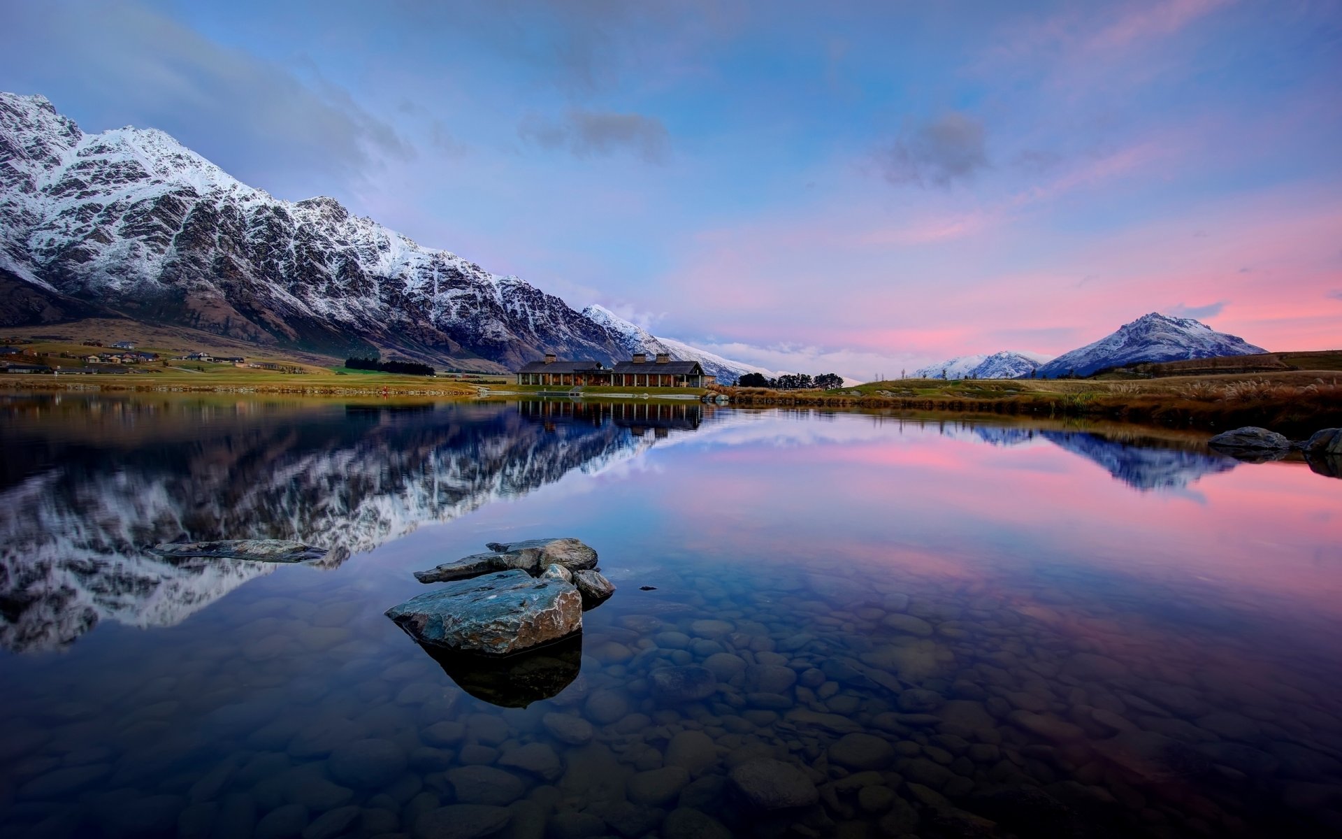 sonnenuntergang berge natur see