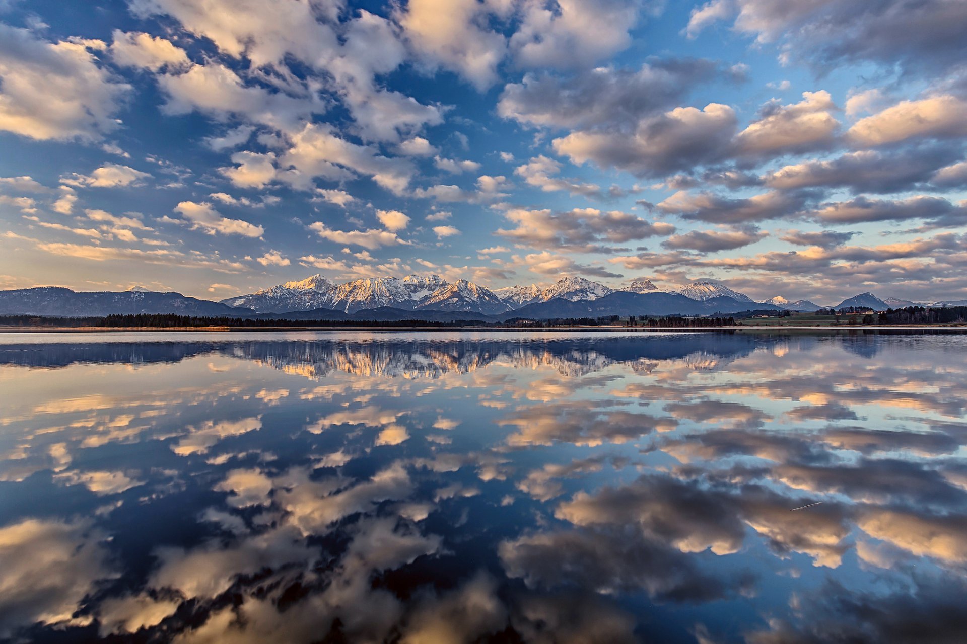 bavière allemagne lac hopfensee ciel mer de nuages