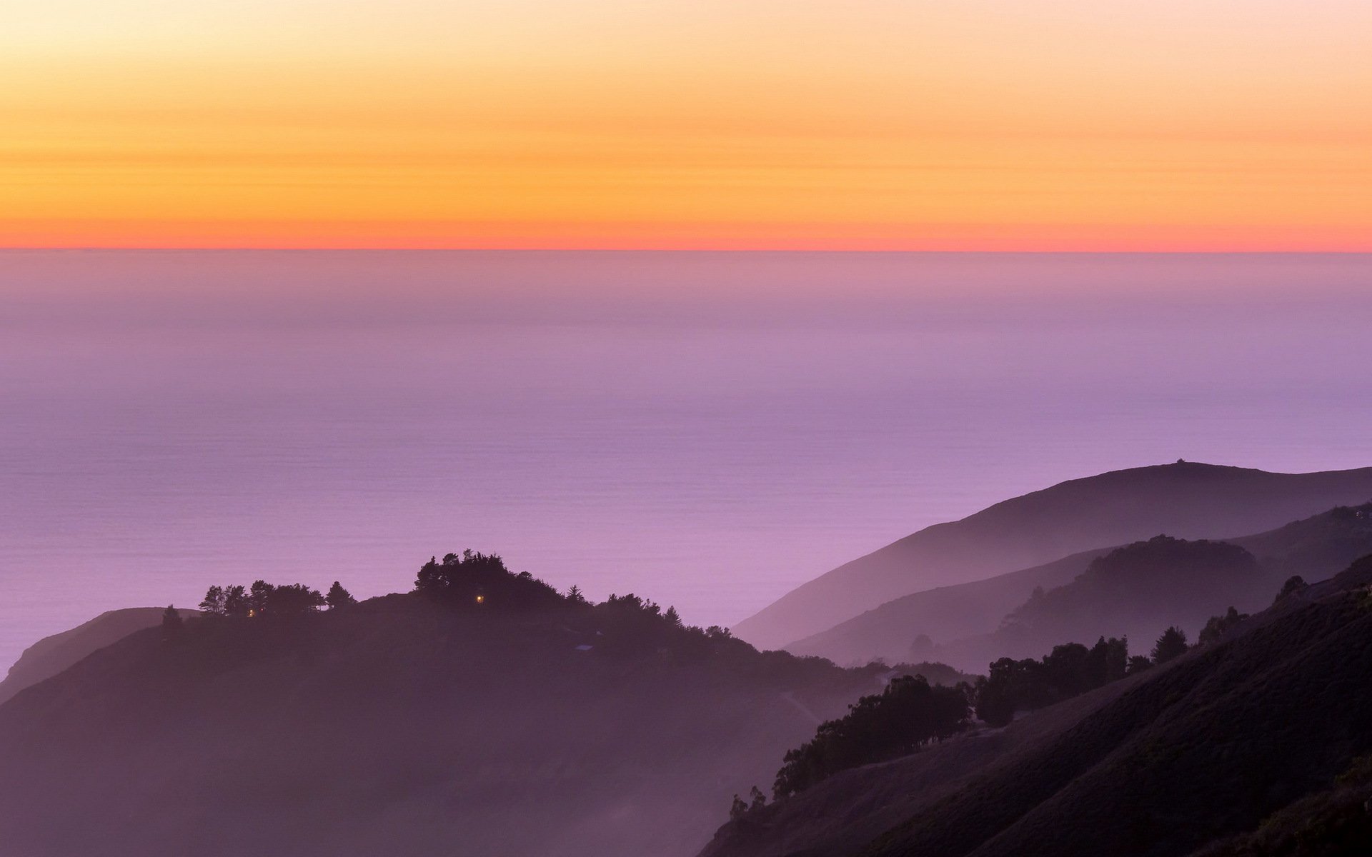 big sur calfornia paysage nature océan coucher de soleil