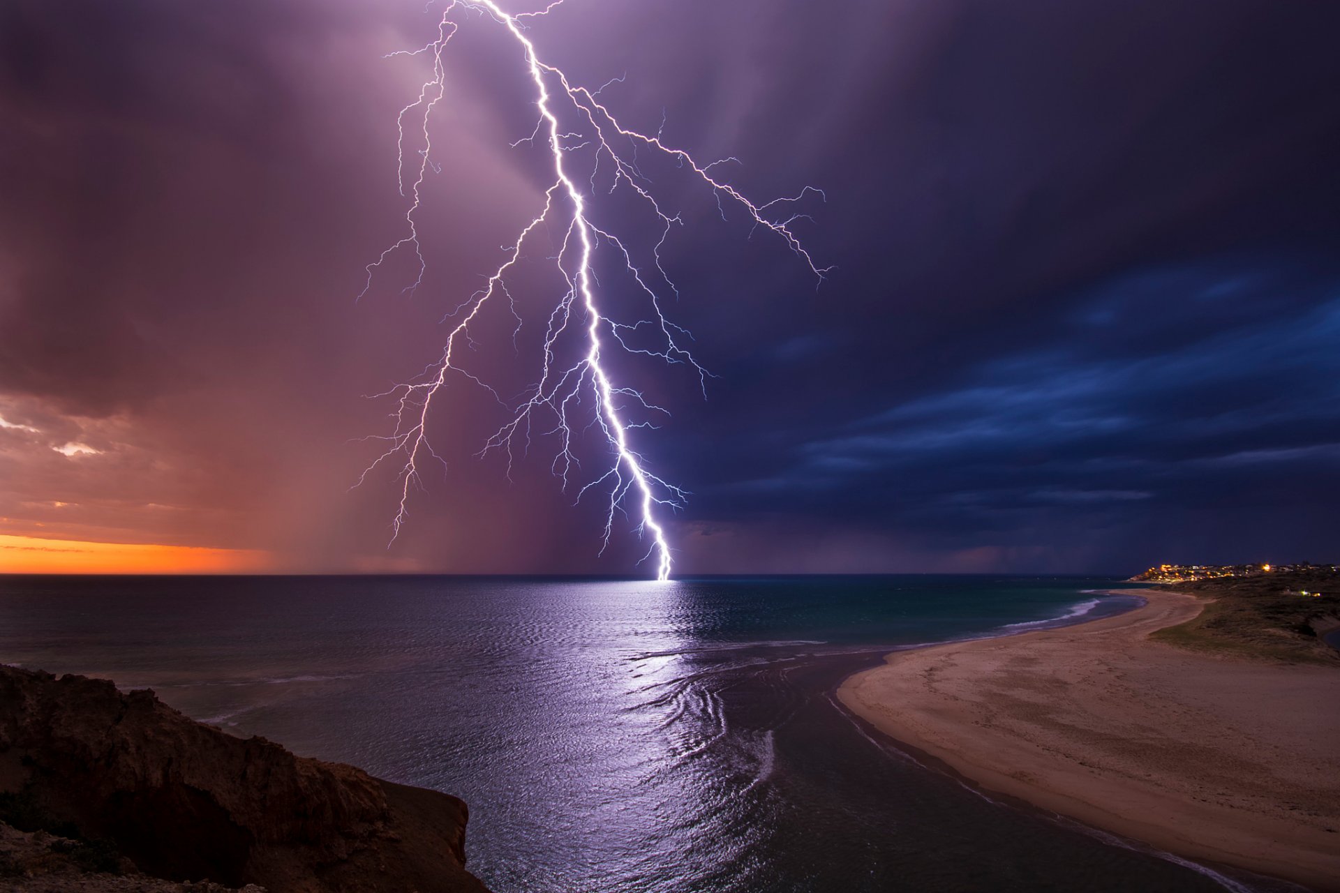 australia notte sera cielo fulmine