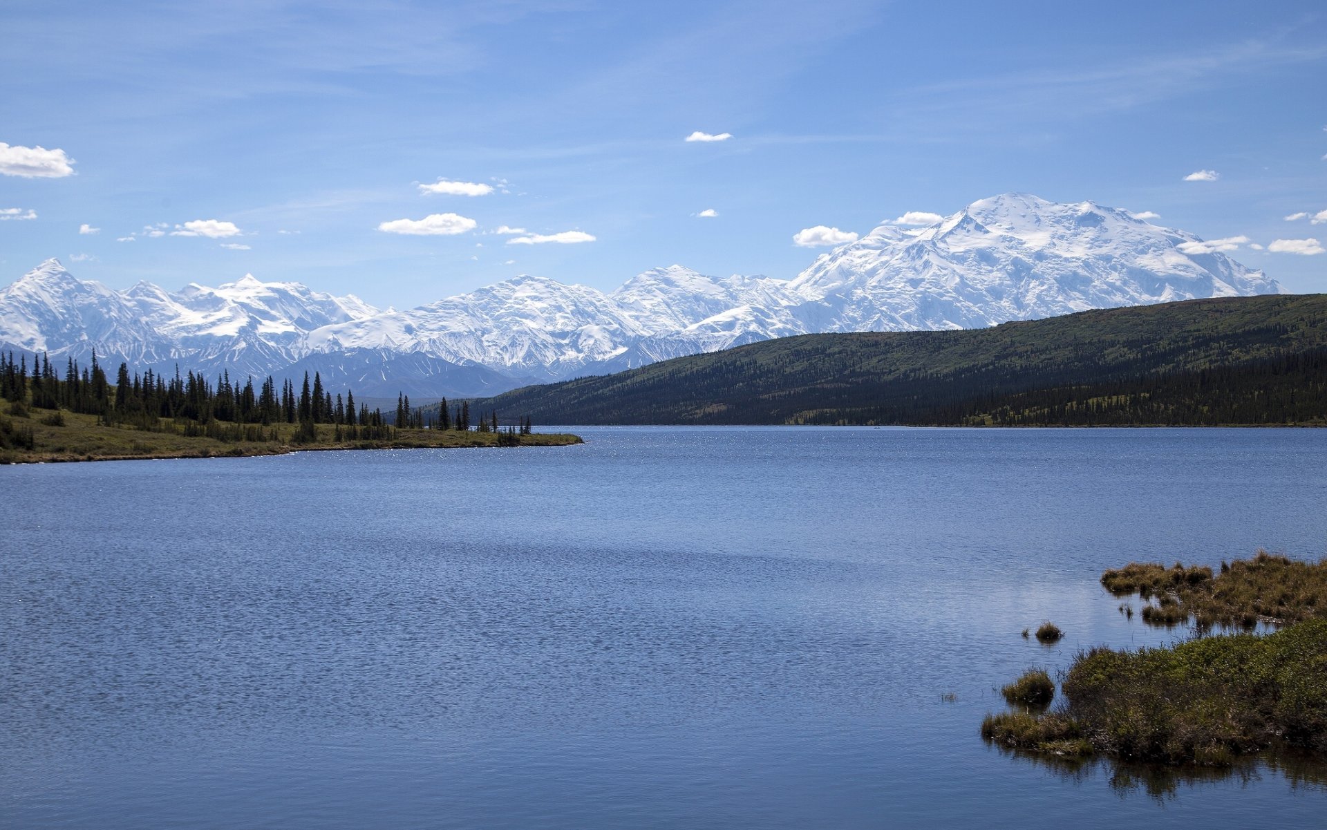 wonder lake denali-nationalpark alaska alaska ridge wonder lake berge wasserfläche