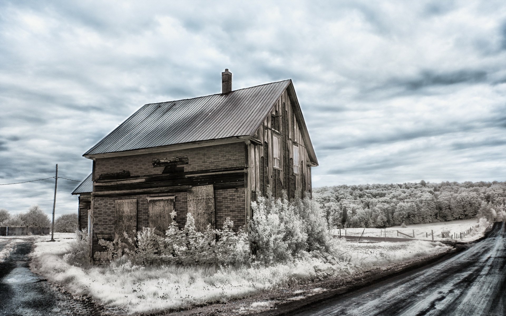 maison route paysage