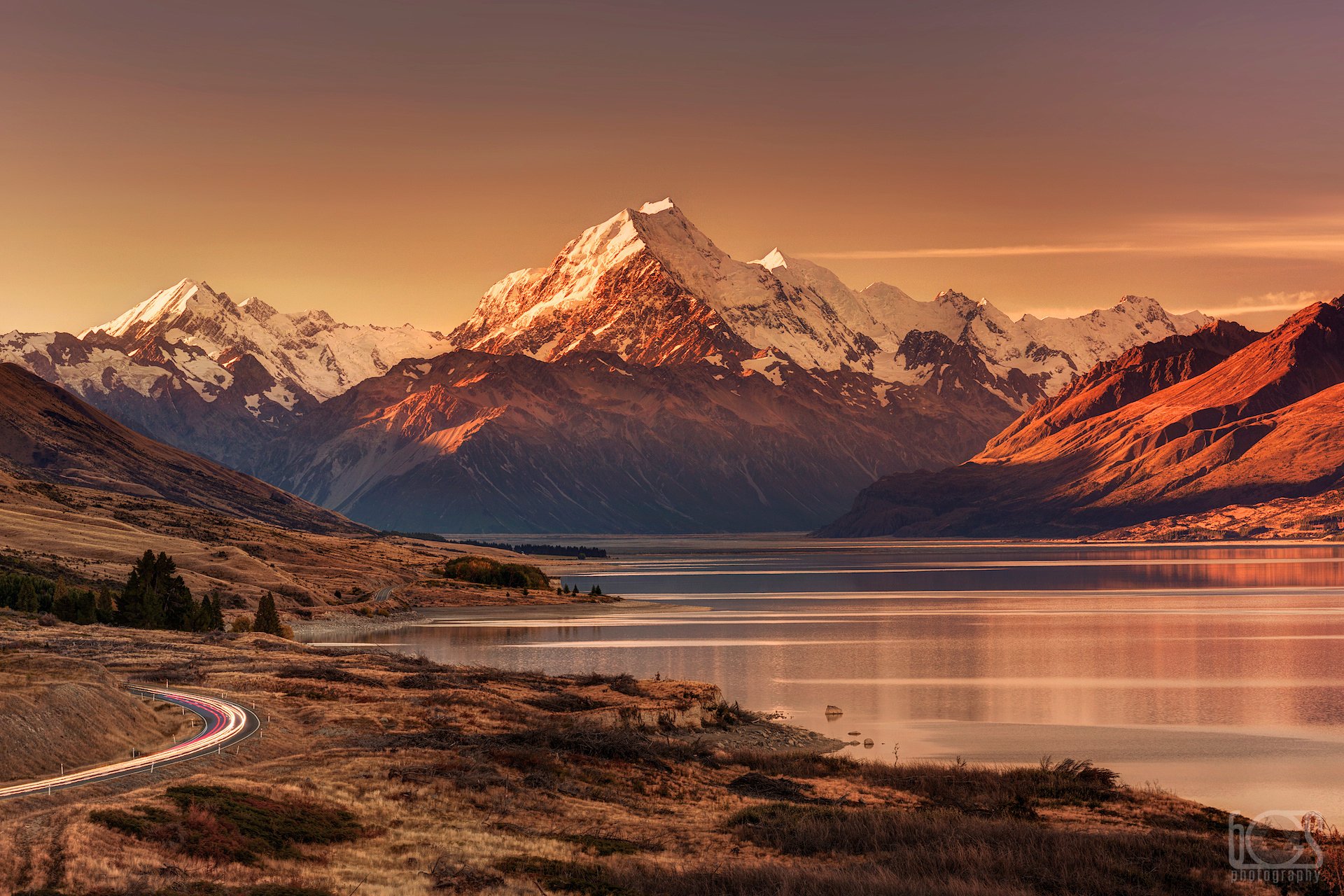 nuova zelanda isola del sud montagne alpi meridionali monte cook punto più alto della nuova zelanda sera