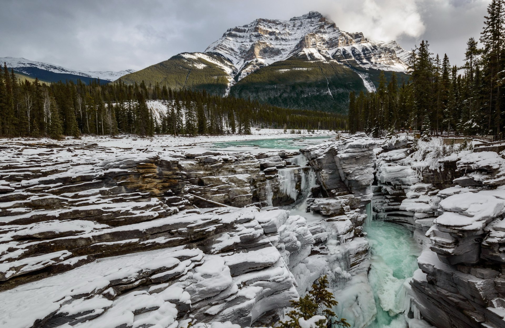 athabasca fall jasper national park mountain river