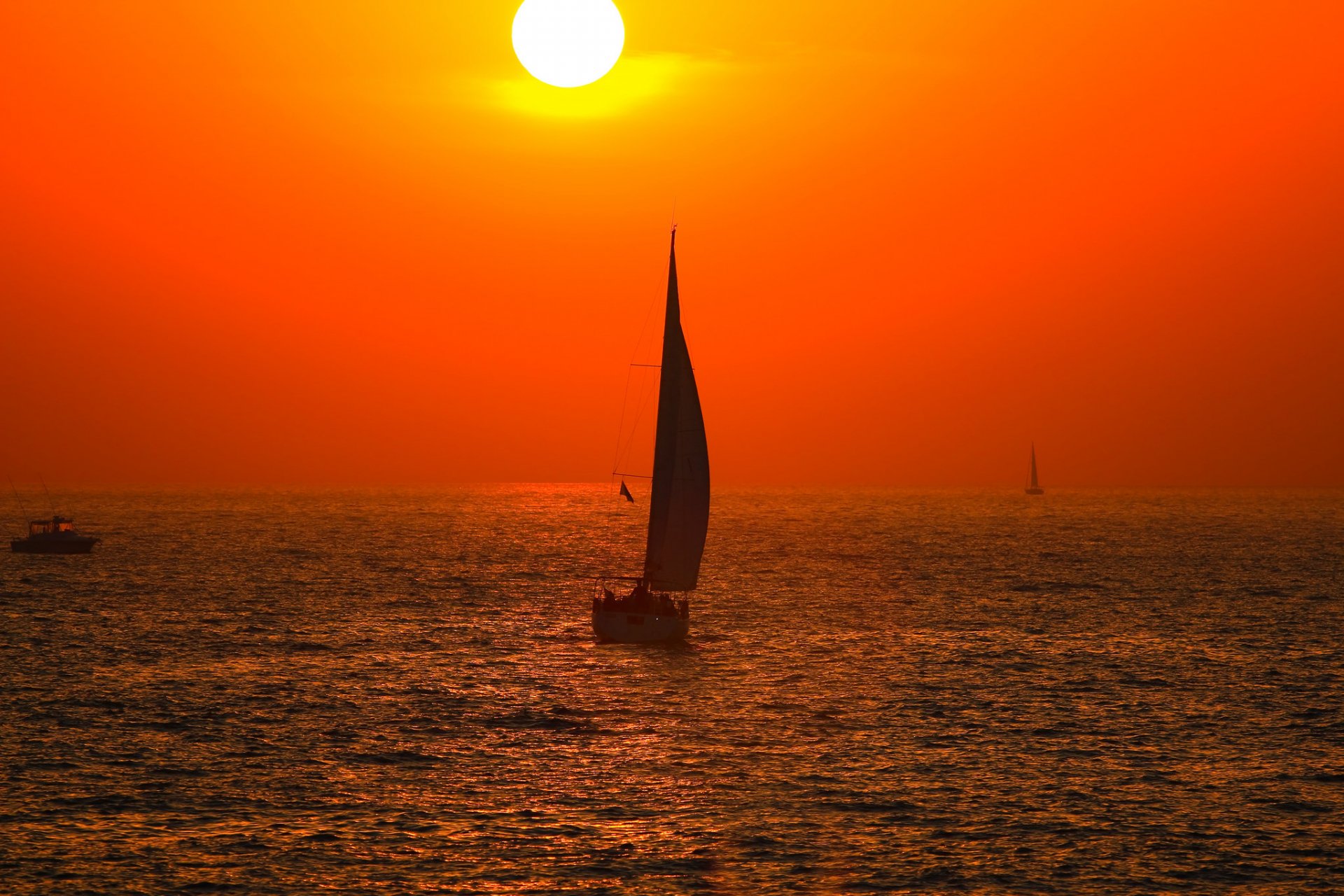 ciel soleil coucher de soleil mer bateau voile uwter