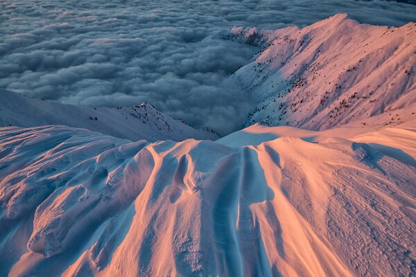 Winter in Italy there is snow light mountains