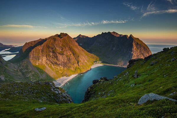 Landschaft Natur Abend Bergsee