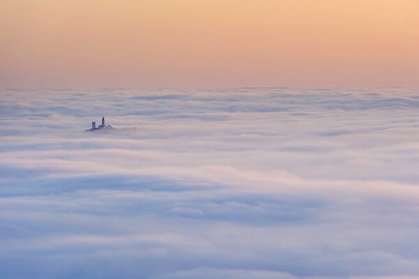 Cloud fields under a gentle sunset sky