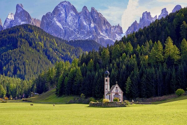 Beautiful church on the meadow