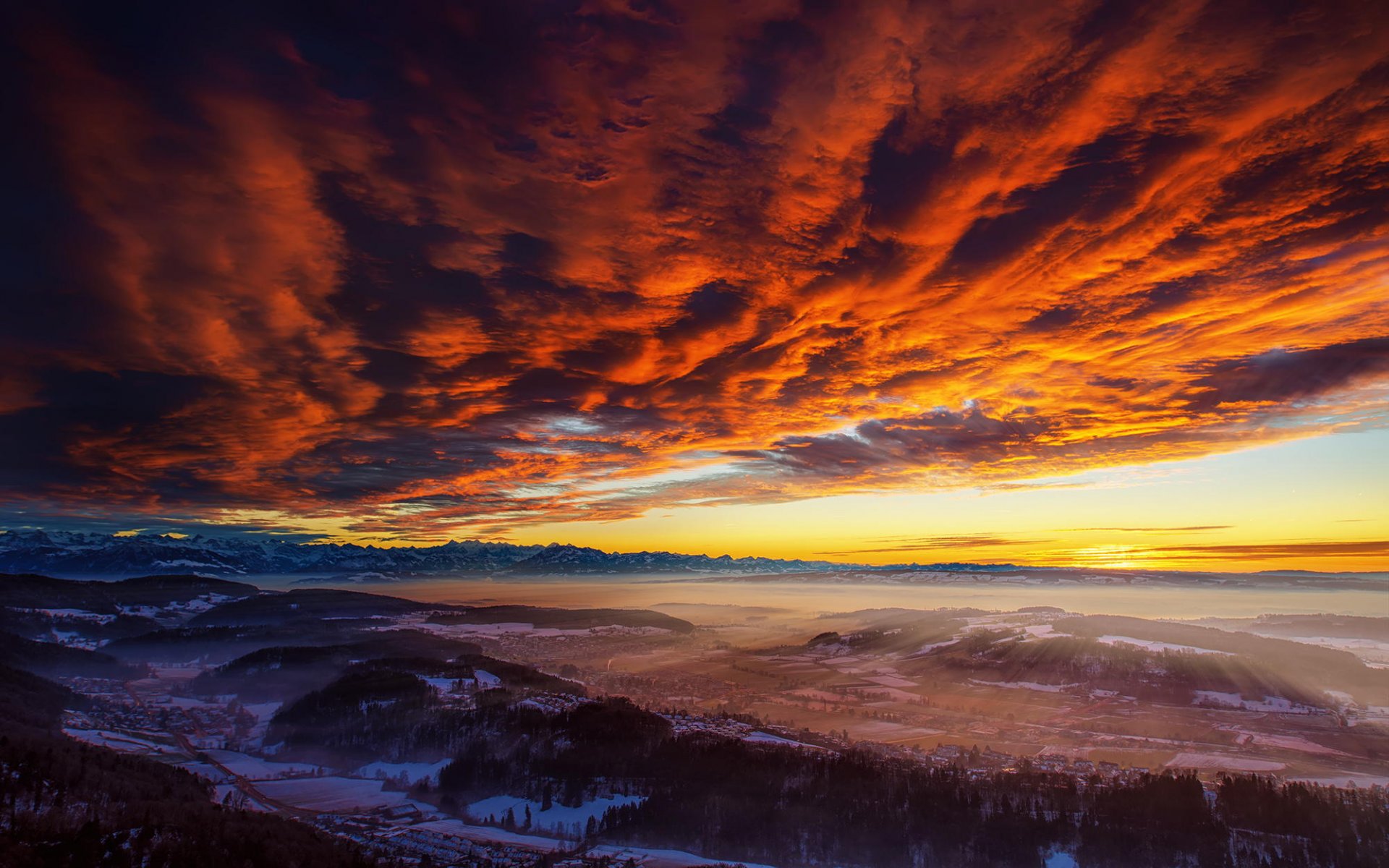 natur berge tal himmel wolken spalt