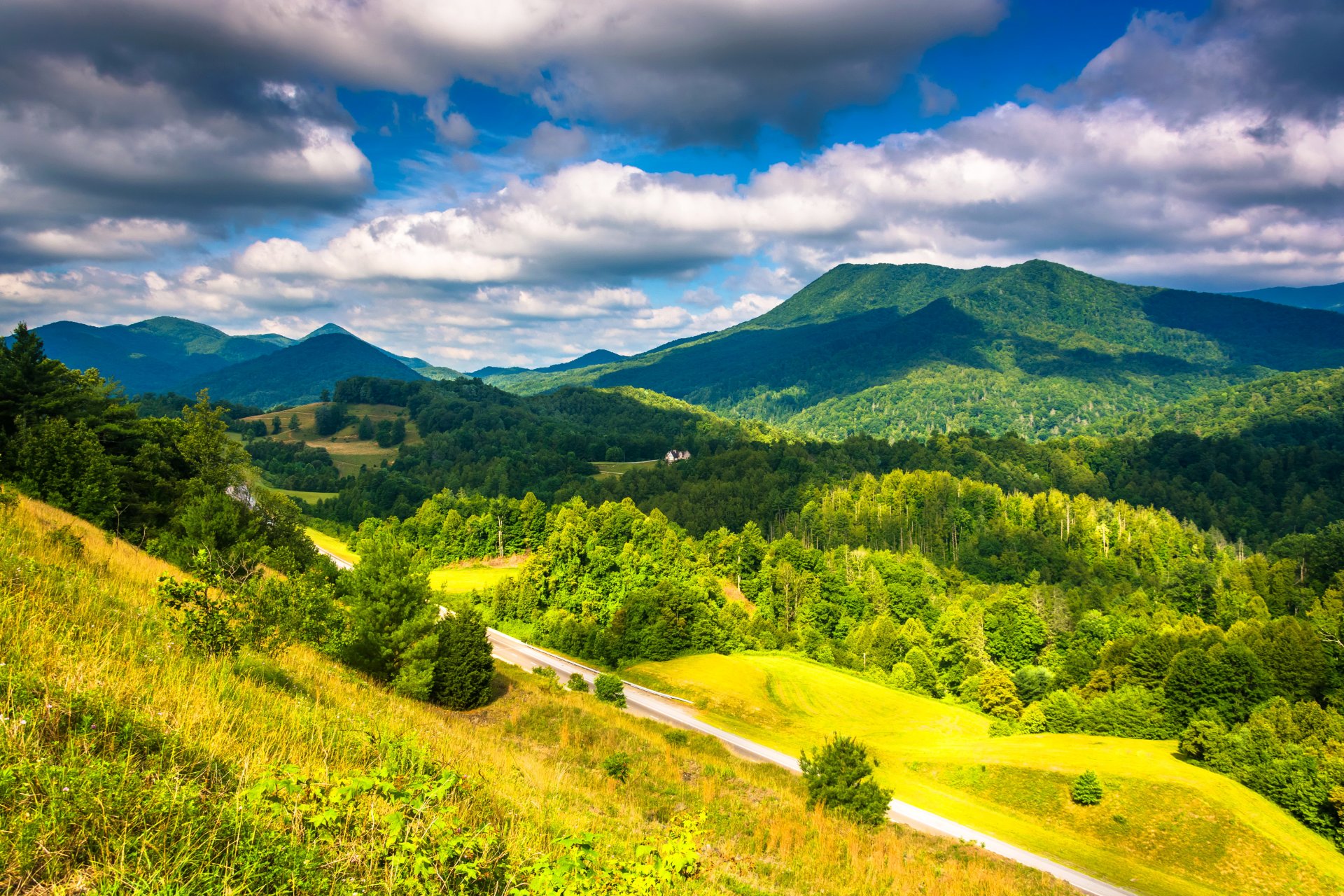 usa krajobraz góry las appalachy chmury natura zdjęcia