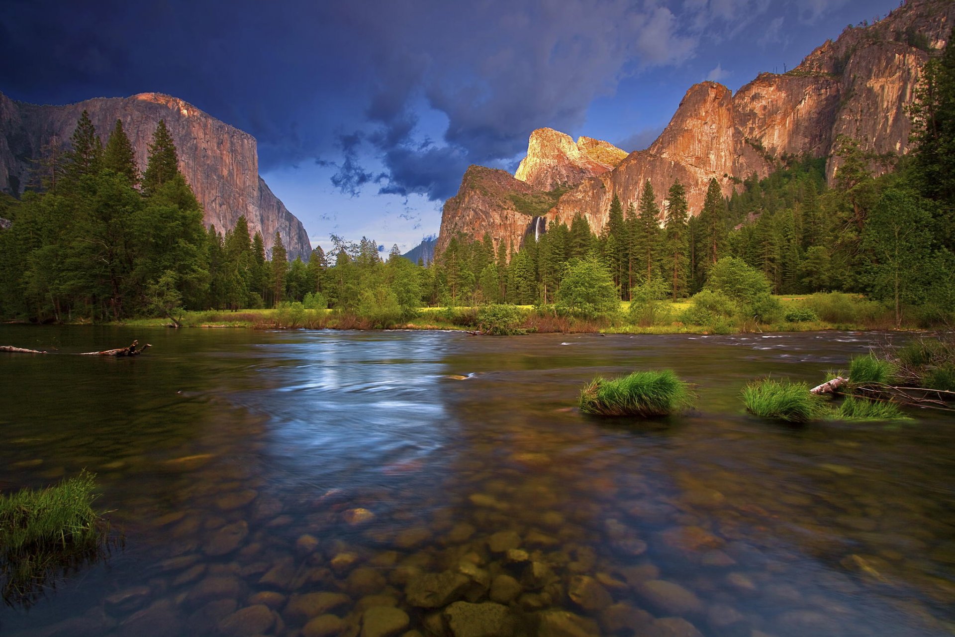 parc national de yosemite californie montagnes paysage rivière