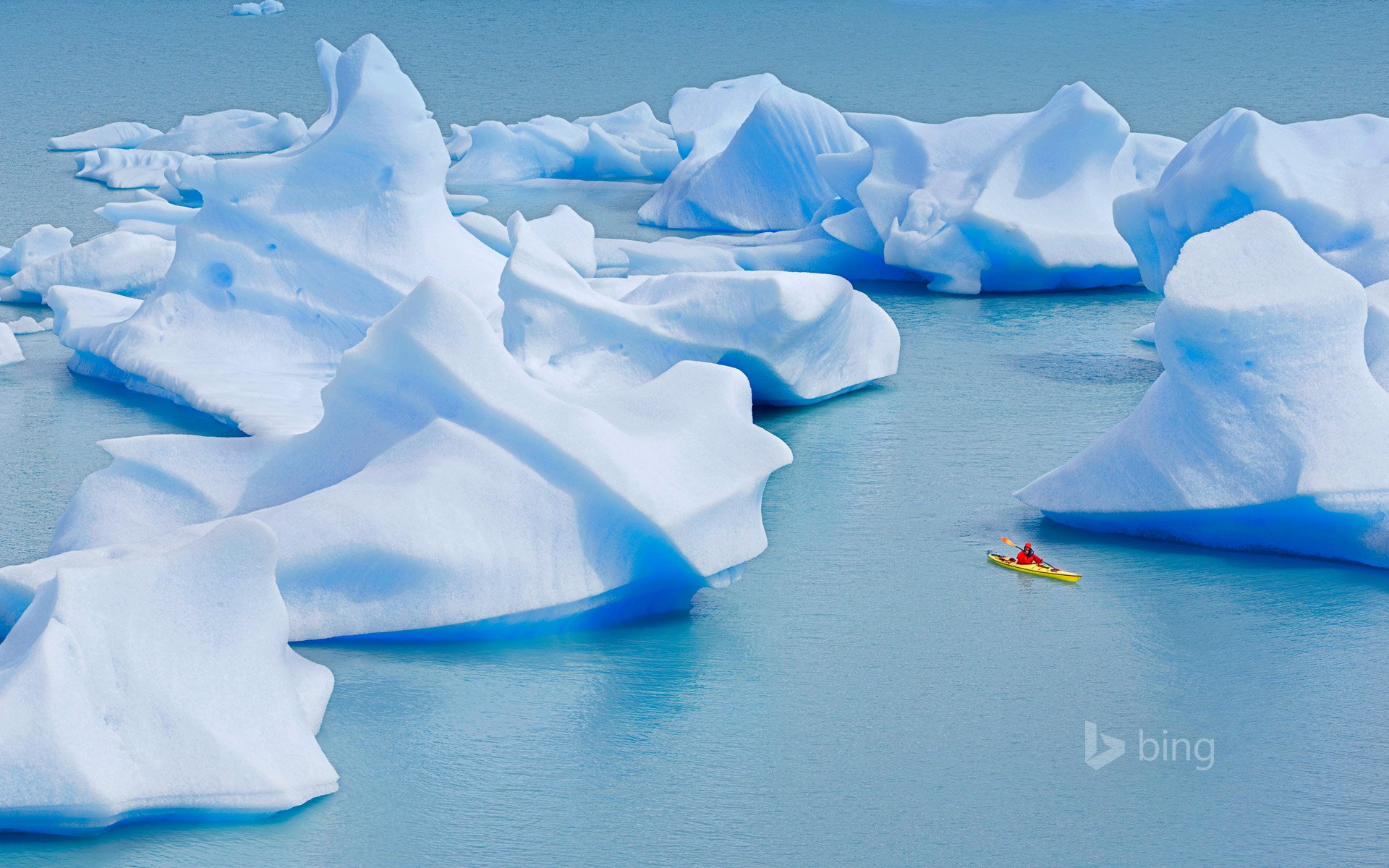 parco nazionale torres del paine cile lago grigio ghiaccio iceberg kayak