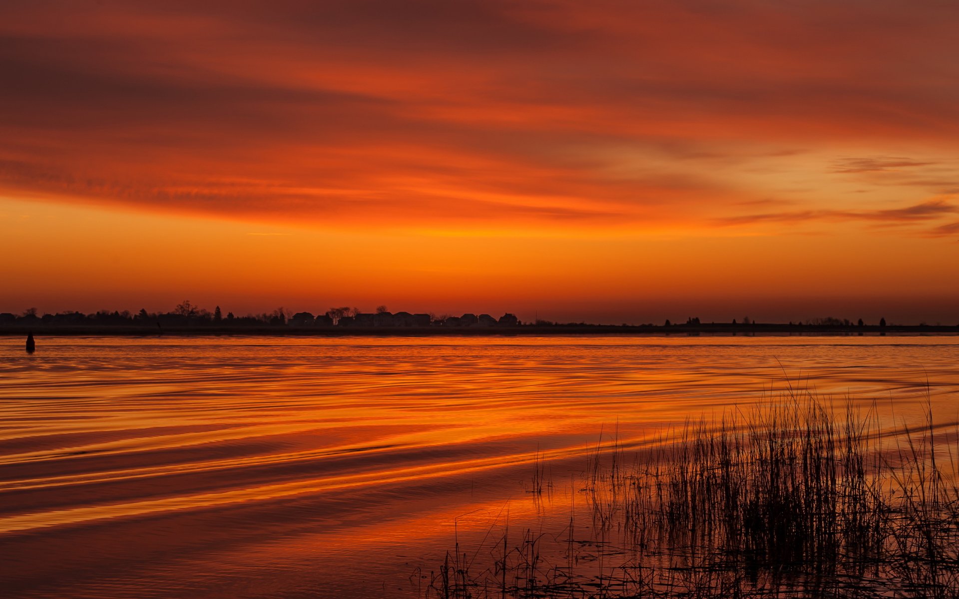 nuit ciel rivière paysage