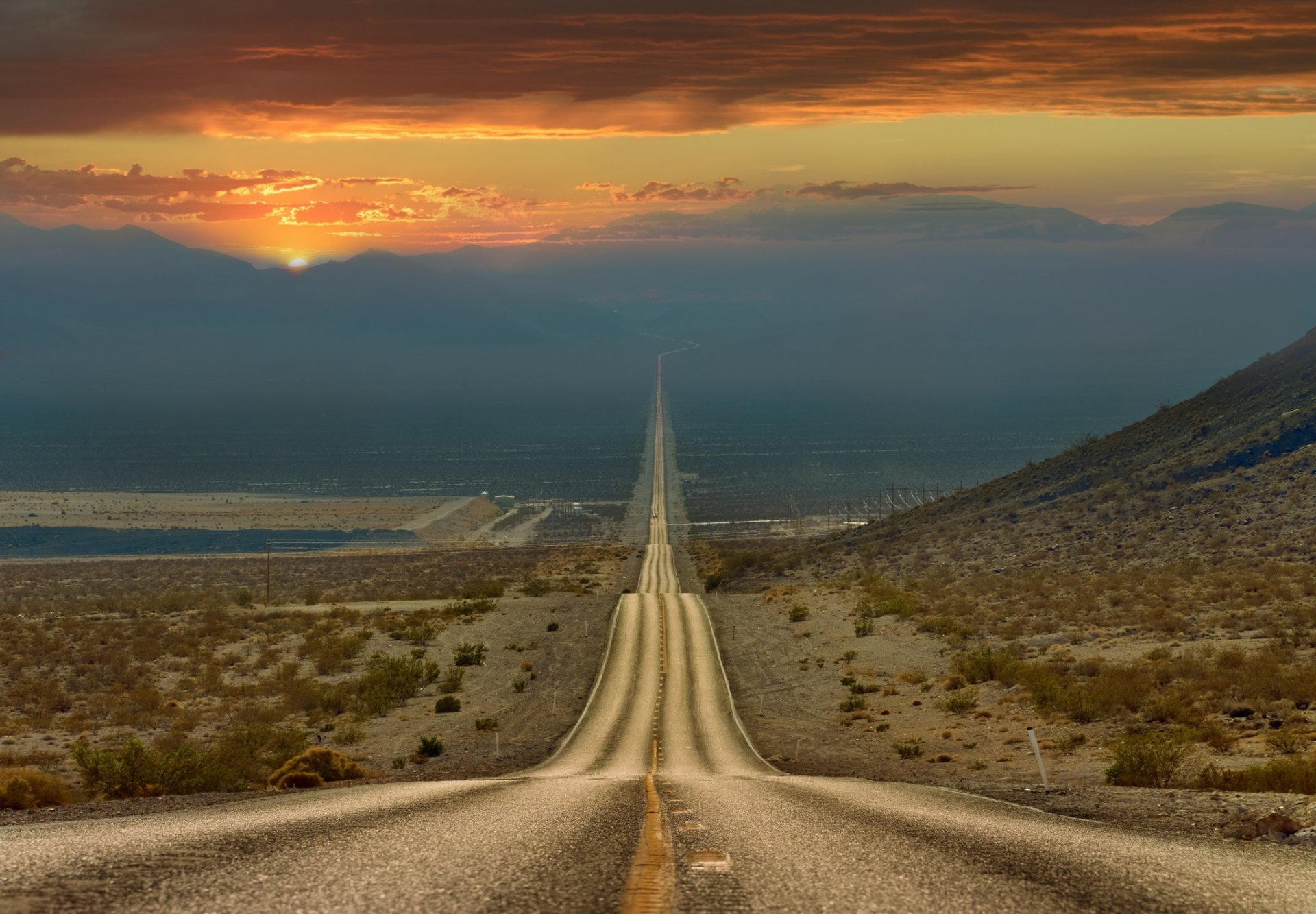 estados unidos estado california valle de la muerte cielo noche desierto carretera