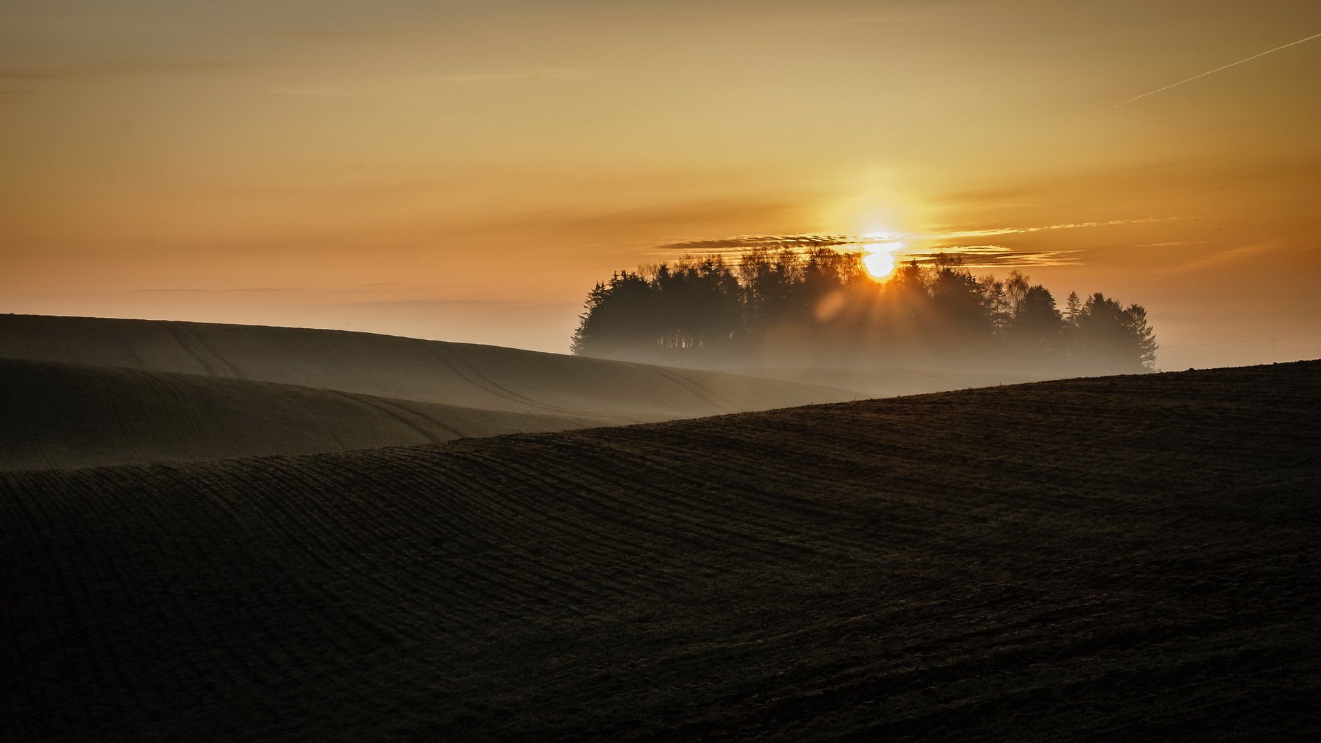 sonnenuntergang feld landschaft