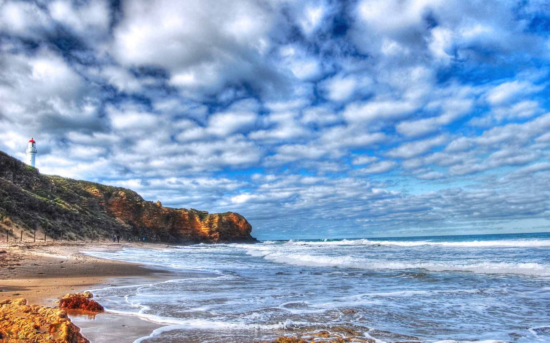 cielo nuvole mare rocce capo faro